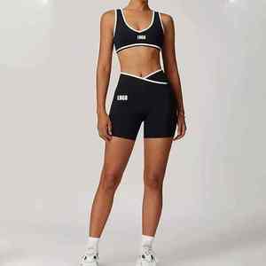 Ensembles de yoga pour femmes, personnalisables, taille haute, antistatiques, 2 pièces, tenue de sport, fitness, sans coutures, confortables - Product Image 1