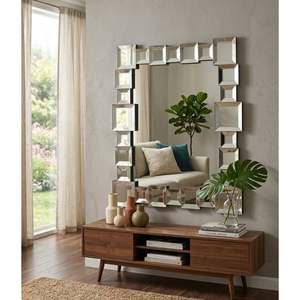 Miroir mural rond de 32 pouces, grand miroir décoratif élégant pour salon, chambre à coucher, salle de bain |   Décoration d'intérieur contemporaine - Product Image 1