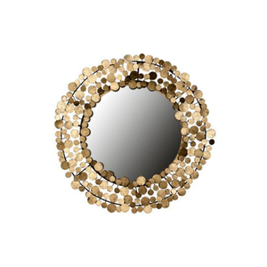 Miroir mural de style luxueux en bois doré, finition antique dorée, miroir décoratif en métal sculpté avec un décor en forme d'urne pour la décoration de la maison et des hôtels - Product Image 3