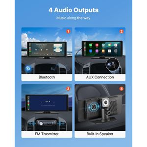 Radio autoradio Touchscreen da 10 pollici con CarPlay e fotocamera anteriore/posteriore Android-sistema Audio Premium per veicoli - Product Image 5