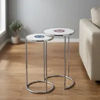 Tables d'appoint gigognes modernes avec plateau en marbre et structure en métal pour le mobilier de salon