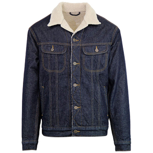 Unisex Vintage Washed <b>Denim</b> Bomber <b>Jacket</b> Casual Eco-Friendly Anti-Bacterial Wool <b>Lined</b> Baseball <b>Jacket</b> Custom Zip Streetwear - Product Image 1