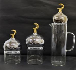 Tarro de cristal artesanal superventas 2026 para decoración de mesa de Ramadán, nuevo estilo con tapa de minarete y jarra para Eid - Product Image 2