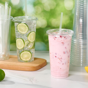 Vasos de Plástico Transparente de 32oz con Tapas Planas, Vasos Desechables para Bebidas Frías, Vasos de Plástico para Fiestas, para Café Helado, Batidos, Refrescos y Jugos - Product Image 6