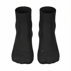 Black Ankle <b>Socks</b> Breathable Polyester Spandex <b>Running</b> <b>Socks</b> for Adults Summer Season Regular Style Solid Color - Product Image 1