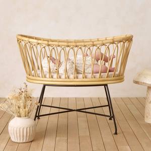 Artículos esenciales para la guardería, cuna mecedora de buena calidad, cuna de mimbre resistente, cunas mecedoras de ratán. - Product Image 2