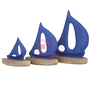 Sculpture de bateau à voile en bois pour dessus de Table dernière conception 2022 Sculpture de Table de bateau à voile en bois de mangue pour salon - Product Image 5