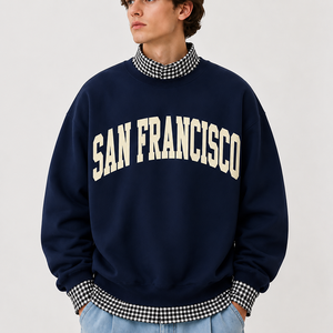 Adults & Youth Clubs Sportswear Sweatshirt Custom Embroidery Letter Printed Mock Neck Regular Fit Oversized <b>Pullover</b> Hoodies - Product Image 1