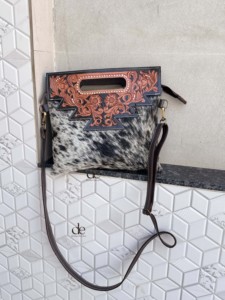 Bolso de hombro de cuero de vaca de última moda, con grabado artesanal, estilo gitano bohemio, hecho a mano, estilo occidental, elegante, para mujer, para uso diario. - Product Image 4