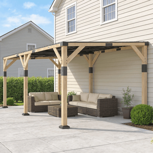Gazebo y Toldo de Madera, Estructura Exterior Elegante para Relajarse - Product Image 3
