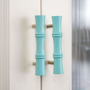 Wholesale Handmade Traditional Multicolor Wood Red and Turquoise Rattan <b>Door</b> <b>Pulls</b> Furniture <b>Handles</b> for Kitchen Bedroom - Product Image 5