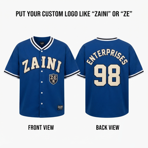 Mens <b>Baseball</b> Jersey 180 GSM Premium Polyester Interlock Royal Blue White Breathable Custom Tackle Twill Embroidery - Product Image 1