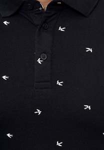เสื้อเชิ้ตแขนสั้นสีดำสำหรับผู้ชาย ผ้าคอตตอนปิเก้เนื้อแน่น ดีไซน์ลำลอง ระบายอากาศได้ดี น้ำหนัก 240 กรัม บริการ OEM - Product Image 6