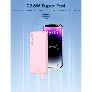 Power Bank Portatile da 12000mAh con Cavi Integrati, Caricabatterie per Telefono Cellulare, Batteria di Backup per iPhone, Stazione di Ricarica Conveniente per Telefono - Product Image 4