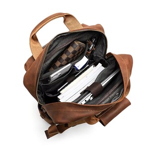 Ultimate <b>Waterproof</b> Leather <b>Backpack</b> Anti-Theft Vintage Laptop Rucksack Genuine Leather Luxury LBP-0437 - Product Image 3