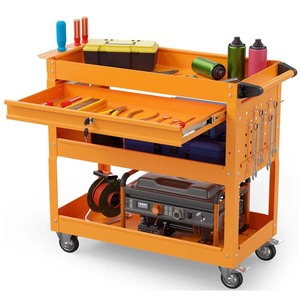 Armario Rodante para Herramientas con Panel Perforado, 7 Cajones, 1200x900x400mm, Organizador Industrial para Taller, Cerradura con Llave, Capacidad de Carga de 300kg, Regleta de Enchufes - Product Image 3