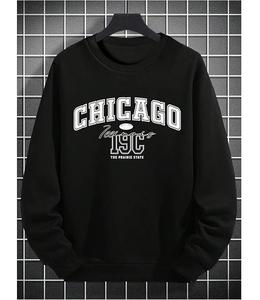 Sudadera de Hombre de Talla Grande, Diseño Nuevo, Casual, Elegante, Manga Larga, Cuello Redondo, Hombros Caídos, Estampada, Cómoda, de Bangladesh - Product Image 3