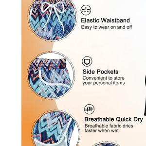 Confort nouvelle arrivée active vêtements de plage élégants grande taille décontracté cravate avant court imprimé vêtements confortables jambe large Shorts pour femmes - Product Image 4