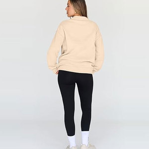 Pull en molleton de coton épais et respirant pour femme, coupe ajustée, col rond, épaules tombantes, idéal pour l'hiver, écologique et de haute qualité - Product Image 6