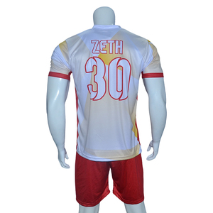 ชุดฟุตบอลชายคุณภาพดีราคาถูก-ราคาดีที่สุด ดีไซน์ใหม่ ผ้าโพลีเอสเตอร์ตาข่าย 100% พิมพ์ลายดิจิตอล แห้งเร็ว แขนสั้น สั่งทำได้ - Product Image 2