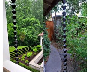 Cadenas de Lluvia Decorativas de Metal con Diseño de Cubo para Jardín, Cadena de Drenaje de Agua para Exteriores, Estilo Cubo para Flujo de Agua de Lluvia y Decoración de Patio y Hogar - Product Image 6