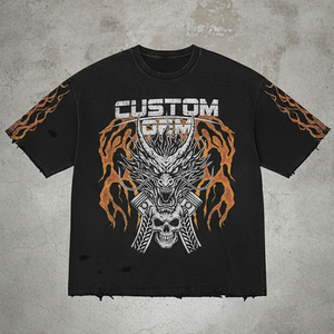 เสื้อยืดกราฟิกวินเทจแบบสั่งทำพิเศษ พิมพ์ลายนีออนขนาดใหญ่ สไตล์สตรีทแวร์ ผ้าคอตตอนหนา รับผลิตเสื้อยืดแบรนด์ส่วนตัว - Product Image 6