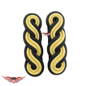 KEW Epaulettes Light Yellow Mylar <b>Braided</b> Customizable Shoulder Board Luxury Durable <b>Accessory</b> - Product Image 4