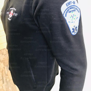 Wholesale <b>Men's</b> Stand Collar Winter Bomber <b>Jackets</b> Casual Wear Cotton/Polyester Track <b>Suits</b> in <b>Black</b> Color Embroidery Decoration - Product Image 3