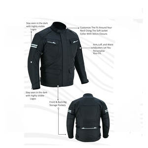 Chaqueta de Motociclismo de 3 Capas para Hombre, Chaqueta de Motociclismo Personalizable con Capas Protectoras, Impermeable y Resistente al Viento - Product Image 2