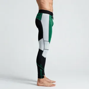 Leggings de compression pleine longueur pour hommes, couleur personnalisée, motif uni, taille à cordon de serrage, pour l'entraînement - Product Image 3