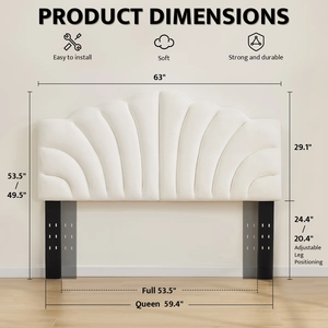 Cabecera de Cama Moderna MD03 de Madera Sólida con Diseño Elegante y Flexible, Ajustable, con Soporte Cómodo y Tapizado en Terciopelo, Estilo Vietnamita, Tamaño King - Product Image 3