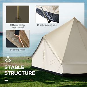 Grande tente tipi imperméable pour 16,5 personnes, idéale pour les familles, les camps de chasse et les quatre saisons - Product Image 3