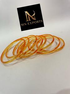 Brazaletes de Acrílico Transparente Naranja para Mujer, Marca MN EXPORTS, de Primera Calidad, Modernos, Plateados, con Cristales de Imitación, Joyería para Bodas - Product Image 6