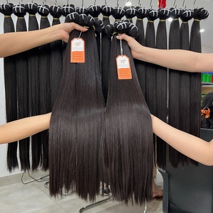 Extensiones de cabello de trama de Color negro, mechones rectos de hueso de fábrica, 100% cabello vietnamita crudo, los mejores precios de venta - Product Image 1