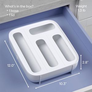 Dispenser StoraBag a 4 Scomparti in Plastica Bianca per Sacchetti Alimentari, Organizzatore da Cucina per Conservazione Sacchetti per Sandwich - Product Image 4