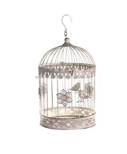 Kim loại chim lồng đẹp lá thiết kế lớn màu đen trang trí cơ khí đồng hồ đóng hộp sắt - Product Image 1