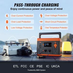 Stazione di Alimentazione Portatile 296Wh con Batteria di Backup agli Ioni di Litio 300W (Picco 600W) Alimentata a Energia Solare con Uscita AC a Onda Sinusoidale Pura - Product Image 6