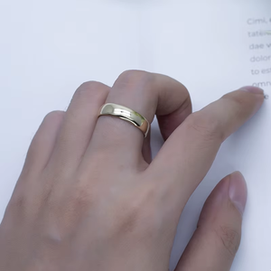 Classic Yellow Gold Wedding Band Unisex <b>Ring</b> Simple Design Smooth Finish Elegant Style - Product Image 5