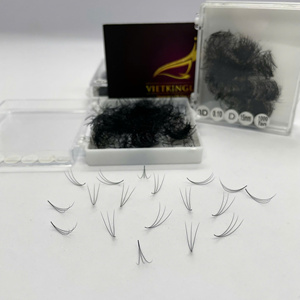 Extensiones de Pestañas Ultra Rápidas Preformadas, Volumen 3D, 0.1 15mm, PBT Coreano, Cachemira, Negro Mate, Curvatura CC, Fáciles de Aplicar - Product Image 4