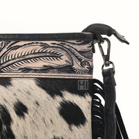 Sac bandoulière tendance en cuir de vachette et fourrure |   Sac à bandoulière Western Fringe |   Sac à main personnalisé fait main avec fermeture éclair