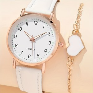 New Factory wholesale leather simple and fashionable ladies' watches with digital <b>display</b> alloy kid student girls' quartz wrist - Product Image 1