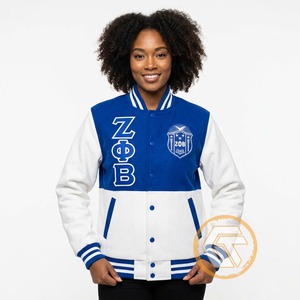 Chaqueta Universitaria Personalizada Zeta Phi Beta de GREEK TREASURES, Ropa de Sororidad, Alta Calidad, Transpirable, Satén, Escudo Bordado, para Mujer - Product Image 1