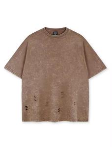 T-shirt décontracté pour homme, coupe classique, uni, lavé, 100% coton, manches courtes, col rond, jersey tricoté doux - Product Image 5