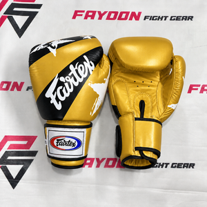 นวมชกมวยไทย Fairtex BGV1 Nation สีเหลือง/ดำ หนังแท้ สำหรับมวยไทยและคิกบ็อกซิ่ง แบบรัดสาย ระดับมืออาชีพ - Product Image 4