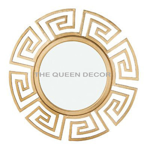 Modern Look Round Shape <b>Gold</b> Aluminum Metal Wall <b>Mirror</b> <b>Frame</b> With Usage Minimalistic Room Wall Mounted Home Decoration - Product Image 3