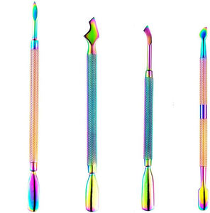 Juego de Empujadores de Cutículas Profesionales de Lujo, de Acero Inoxidable y Cuero PU de Alta Calidad, Herramienta de Manicura y Pedicura - Product Image 1