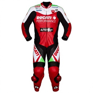 Traje de Carreras WSBK Carl Fogarty Ducati 1 Pieza de Cuero Vacuno/Canguro para Moto de Pista/Conducción/Monos/Mono de Motociclista para Nivel Profesional - Product Image 1
