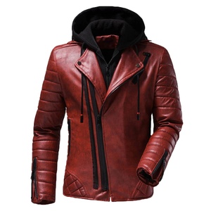 Heated Reversible Men's Winter Leather Jacket Waterproof Windproof Breathable Quick-Dry Multi Logo Front Wool <b>Liner</b> Casual - Product Image 1