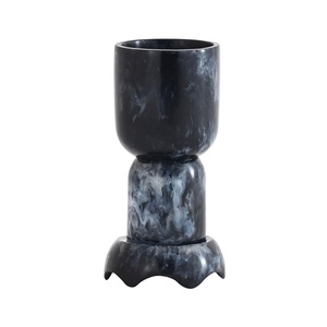 Gobelet à double paroi en résine acrylique marbrée bleue classique, fait main, écologique, résistant aux chocs, empilable, pour la maison et les fêtes - Product Image 2