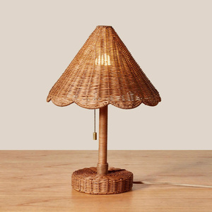 Abat-jour en rotin contemporain, luminaire décoratif élégant pour salon et chambre à coucher - Product Image 5